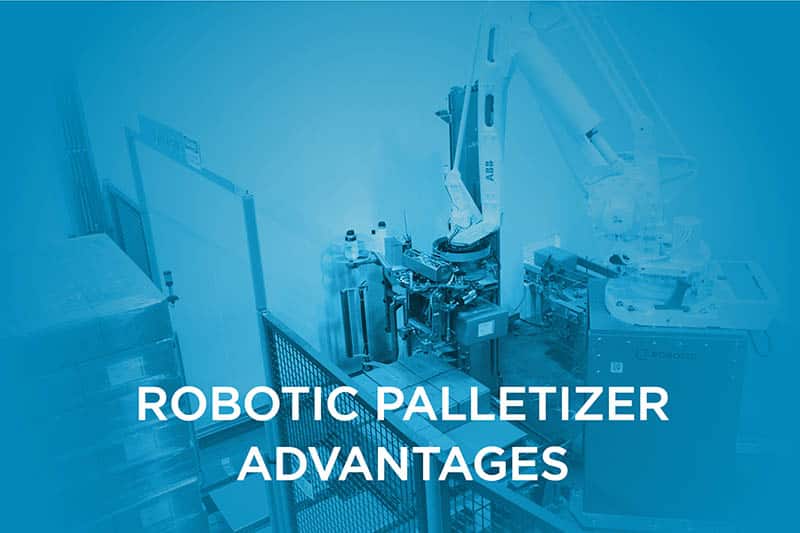 The robotic palletizer saves up to 30% more space than conventional palletizing systems.