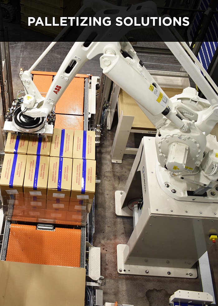 robovic industrial automation for palletizing systems